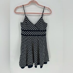 Trixxi Floral Navy Blue Eyelet Tank Mini Dress Size Medium